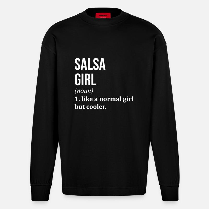 Salsa - Heavyweight Oversized Organic Langarmshirt Made in EU - SOLID BLACK