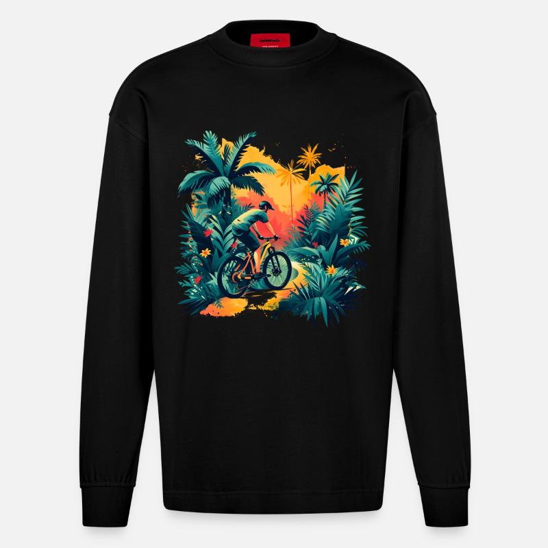 Radfahrer - Heavyweight Oversized Organic Langarmshirt Made in EU - SOLID BLACK
