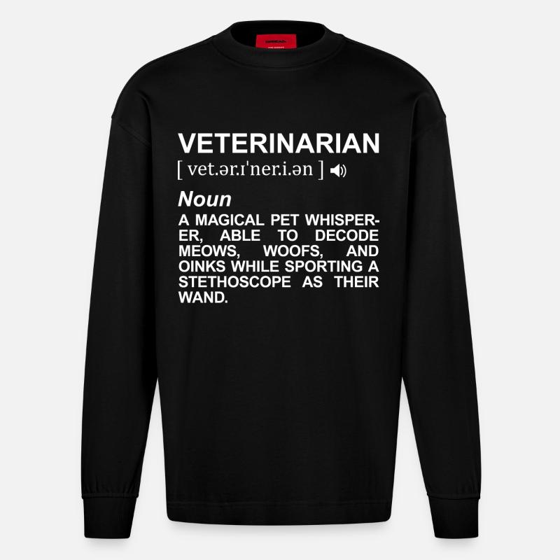 Tierarzt Wörterbuch - Heavyweight Oversized Organic Langarmshirt Made in EU - SOLID BLACK