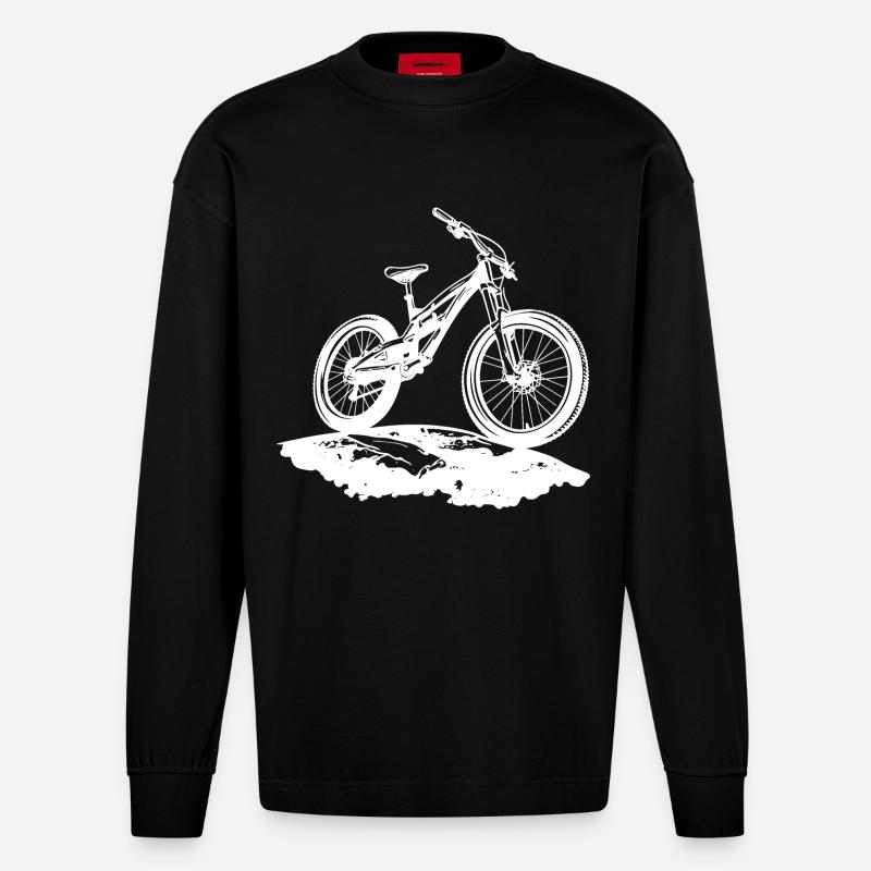 Mountainbiker - Heavyweight Oversized Organic Langarmshirt Made in EU - SOLID BLACK