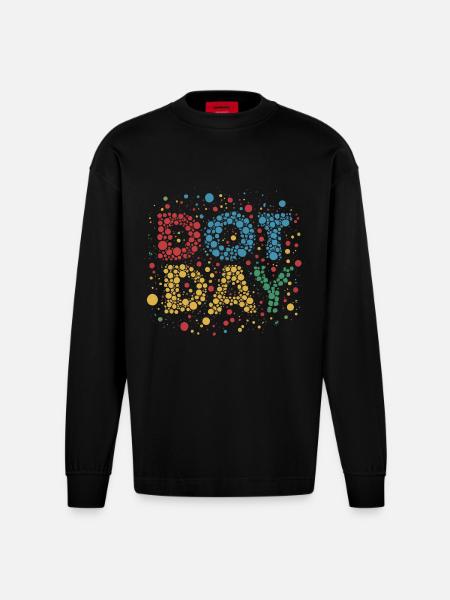 DOT DAY - Heavyweight Oversized Organic Longsleeve Shirt Made in EU - SOLID BLACK