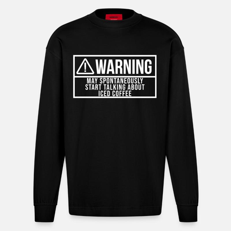 Eiskaffee - Heavyweight Oversized Organic Langarmshirt Made in EU - SOLID BLACK
