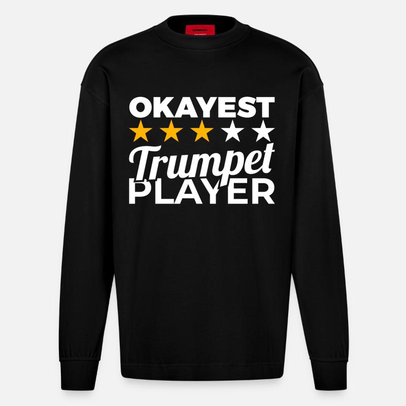 Bester Trompeter - Heavyweight Oversized Organic Langarmshirt Made in EU - SOLID BLACK