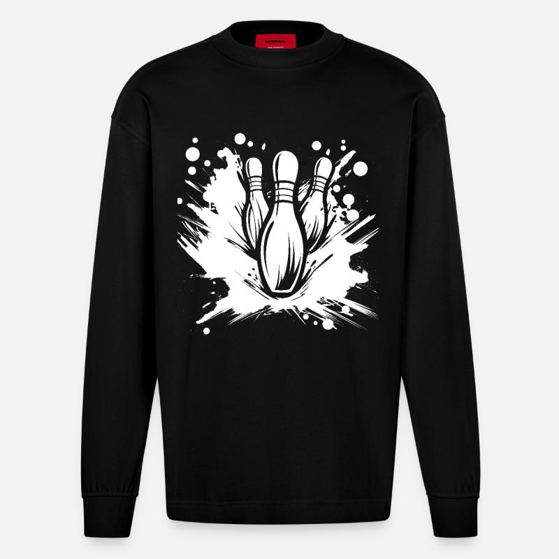 Bowling - Heavyweight Oversized Organic Langarmshirt Made in EU - SOLID BLACK