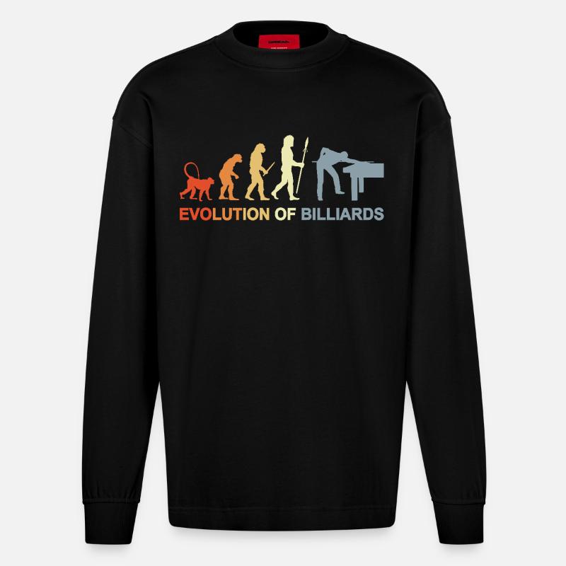 Billard Evolution - Manches longues bio épais oversize fabriqué en UE - SOLID BLACK