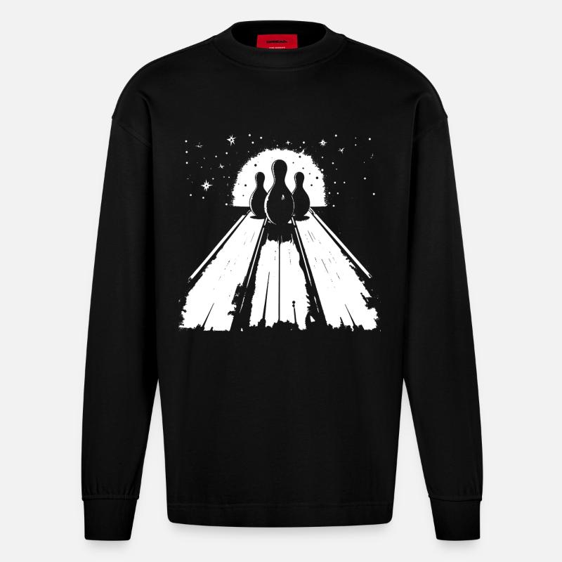 Bowling - Heavyweight Oversized Organic Langarmshirt Made in EU - SOLID BLACK