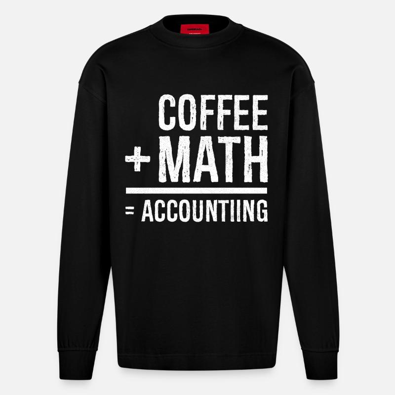 coffee math accounting - Heavyweight Oversized Organic Langarmshirt Made in EU - SOLID BLACK