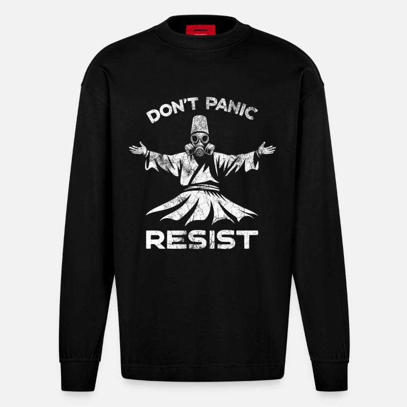 Widersteht - Heavyweight Oversized Organic Langarmshirt Made in EU - SOLID BLACK
