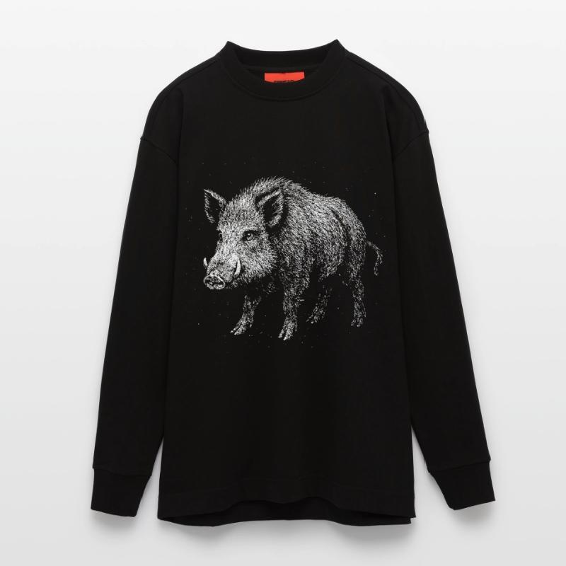 Wild boar Heavyweight Oversized Organic Longsleeve Shirt Made in EU
