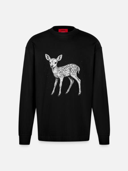 Faon - Manches longues bio épais oversize fabriqué en UE - SOLID BLACK