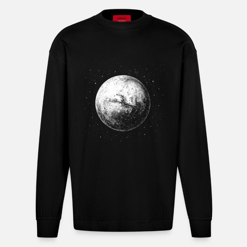 Marsmagnet - Heavyweight Oversized Organic Langarmshirt Made in EU - SOLID BLACK