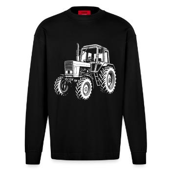 MTS Classic - Heavyweight Oversized Organic Longsleeve Shirt Made in EU - SOLID BLACK - Front