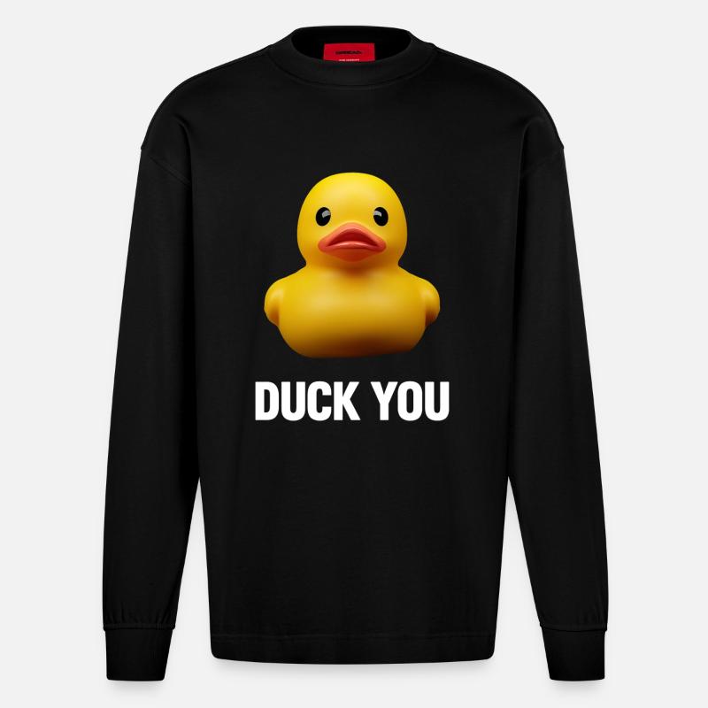 Duck ou - Heavyweight Oversized Organic Langarmshirt Made in EU - SOLID BLACK