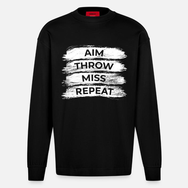 Techniques de fléchettes - Manches longues bio épais oversize fabriqué en UE - SOLID BLACK