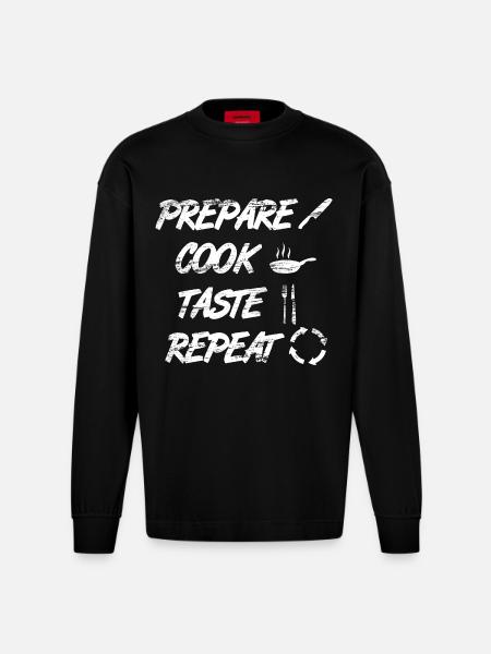 Koch Quote - Heavyweight Oversized Organic Longsleeve Shirt Made in EU - SOLID BLACK