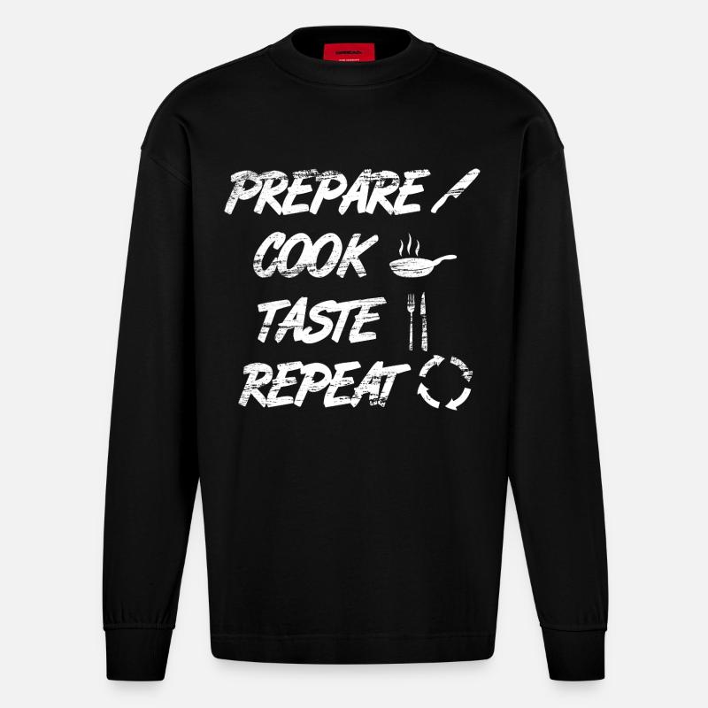 Citation de Koch - Manches longues bio épais oversize fabriqué en UE - SOLID BLACK