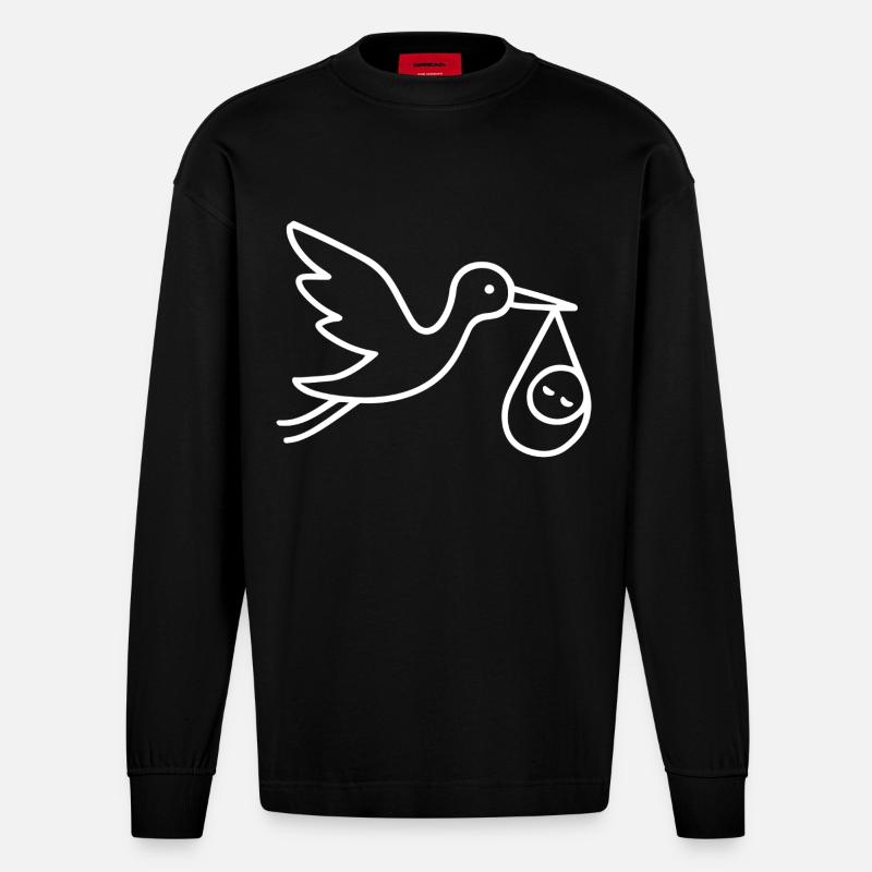 Arrivée minimale de bébé - Manches longues bio épais oversize fabriqué en UE - SOLID BLACK