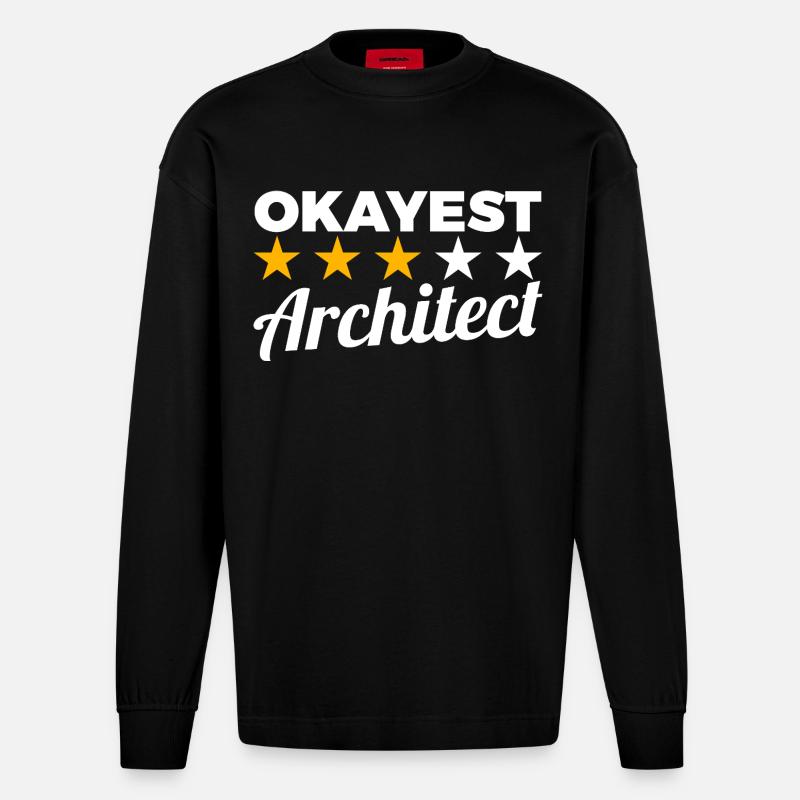 Durchschnittlicher Architekt - Heavyweight Oversized Organic Langarmshirt Made in EU - SOLID BLACK