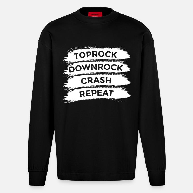 Breakdance Techniques - Manches longues bio épais oversize fabriqué en UE - SOLID BLACK