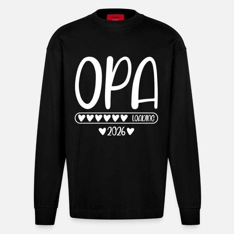 Opa 2026 loading - Heavyweight Oversized Organic Langarmshirt Made in EU - SOLID BLACK