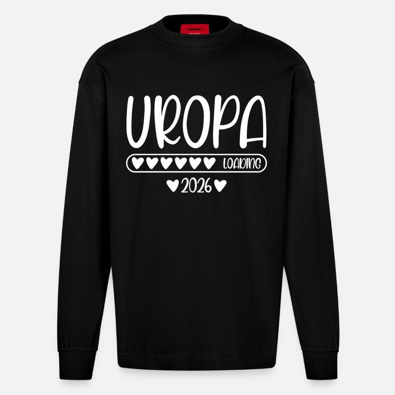 Uropa 2026 loading - Heavyweight Oversized Organic Langarmshirt Made in EU - SOLID BLACK