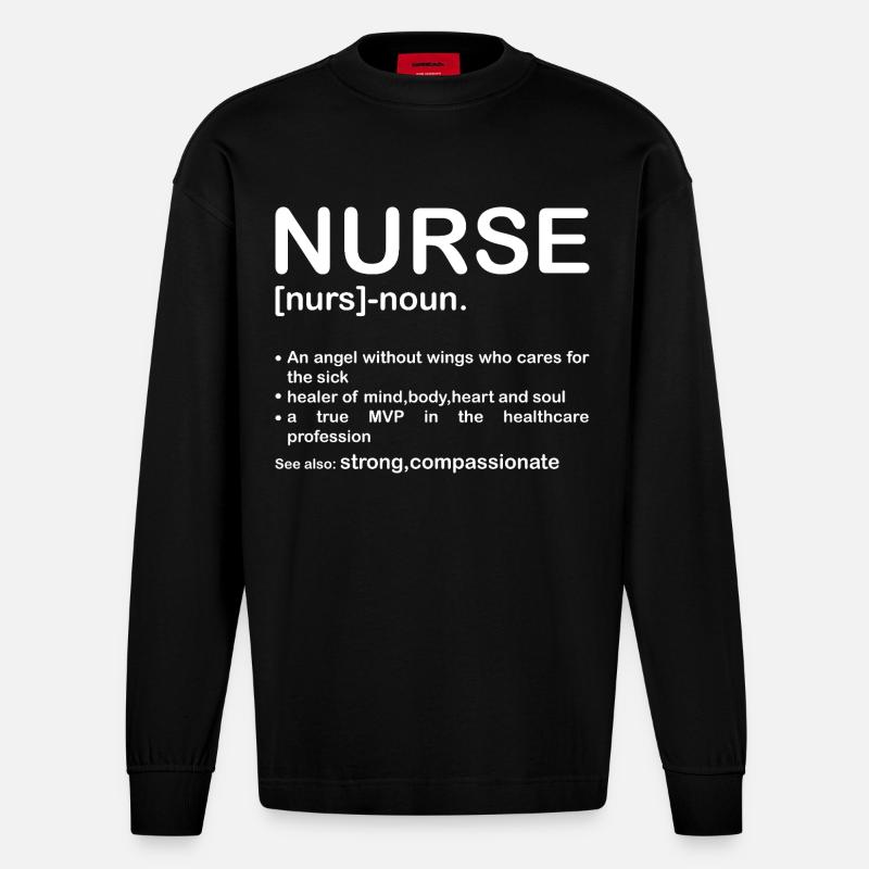 Krankenschwester - Heavyweight Oversized Organic Langarmshirt Made in EU - SOLID BLACK