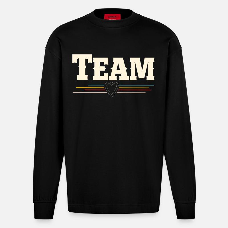 Team - Heavyweight Oversized Organic Langarmshirt Made in EU - SOLID BLACK