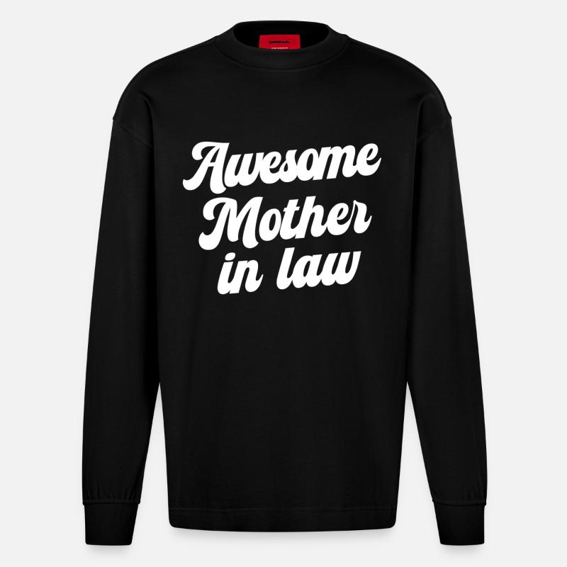 Tolle Schwiegermutter - Heavyweight Oversized Organic Langarmshirt Made in EU - SOLID BLACK