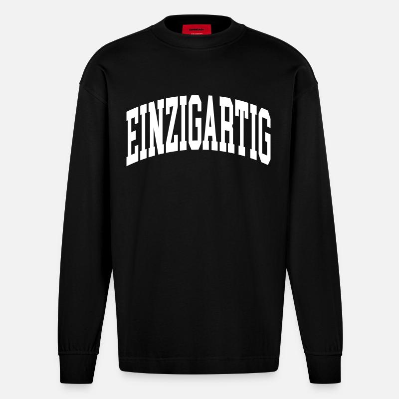 Einzigartig - Heavyweight Oversized Organic Langarmshirt Made in EU - SOLID BLACK