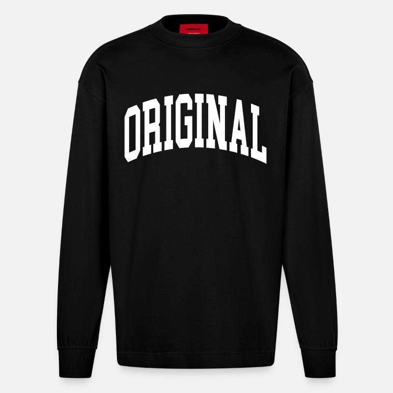 Langue source - Manches longues bio épais oversize fabriqué en UE - SOLID BLACK