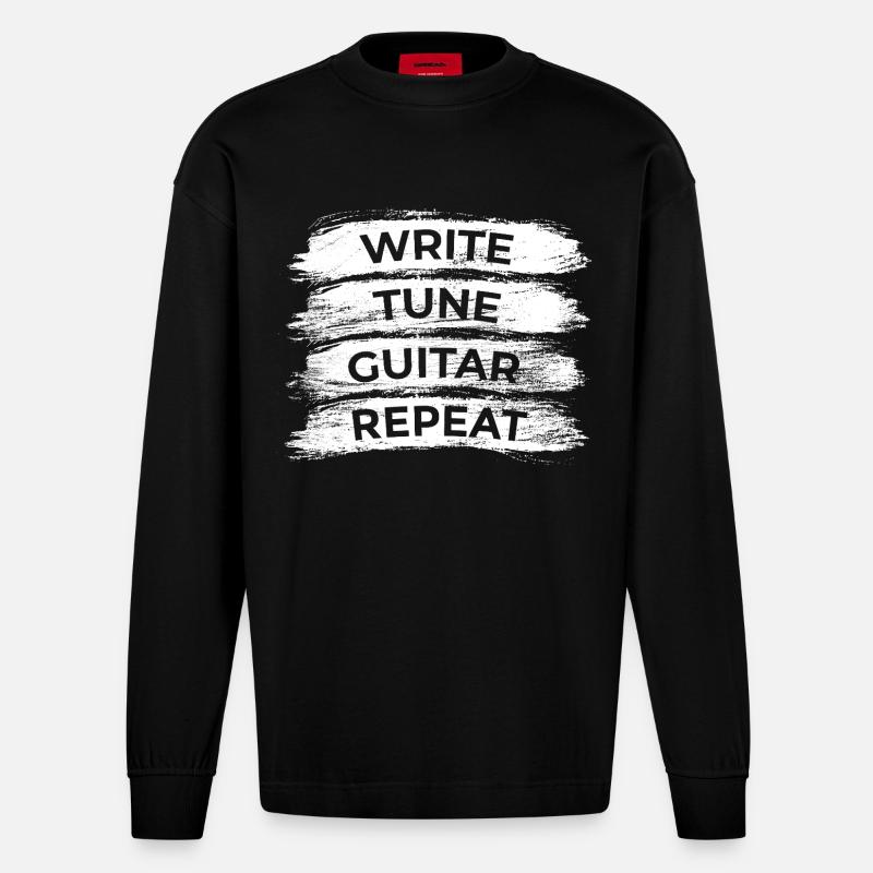 Routine du guitariste - Manches longues bio épais oversize fabriqué en UE - SOLID BLACK