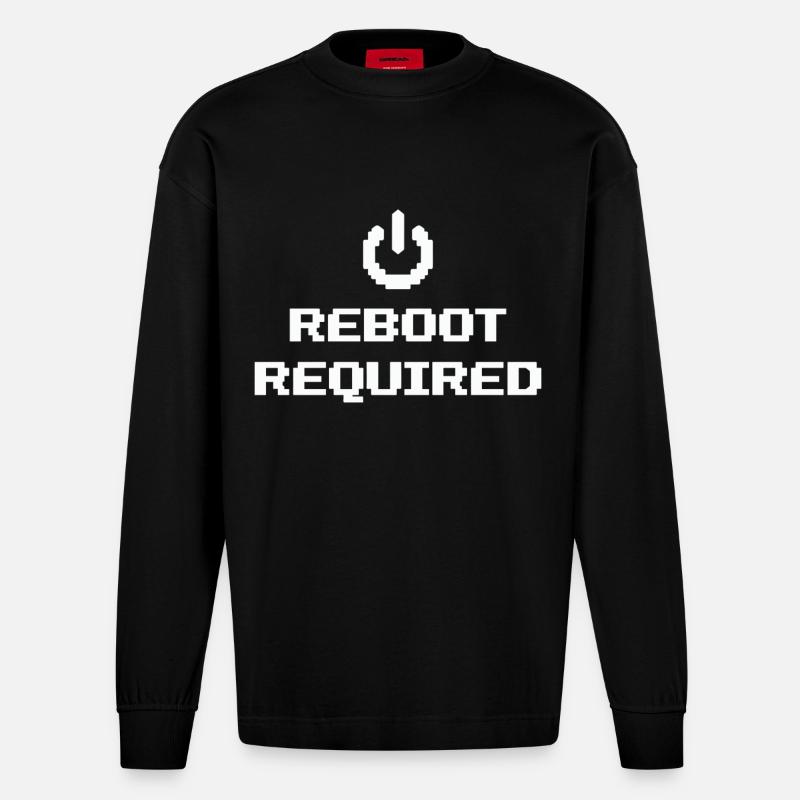 REDÉMARRAGE REQUIS Redémarrage requis - Manches longues bio épais oversize fabriqué en UE - SOLID BLACK
