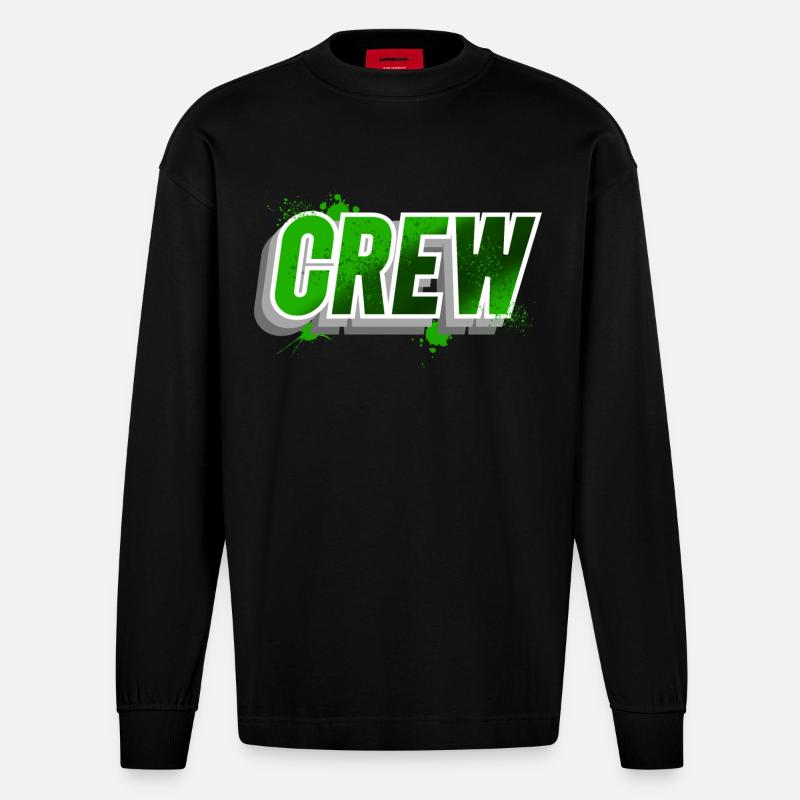 Crew - Heavyweight Oversized Organic Langarmshirt Made in EU - SOLID BLACK