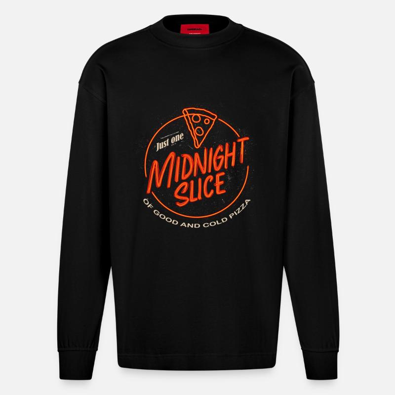 Midnight Slice - Heavyweight Oversized Organic Langarmshirt Made in EU - SOLID BLACK