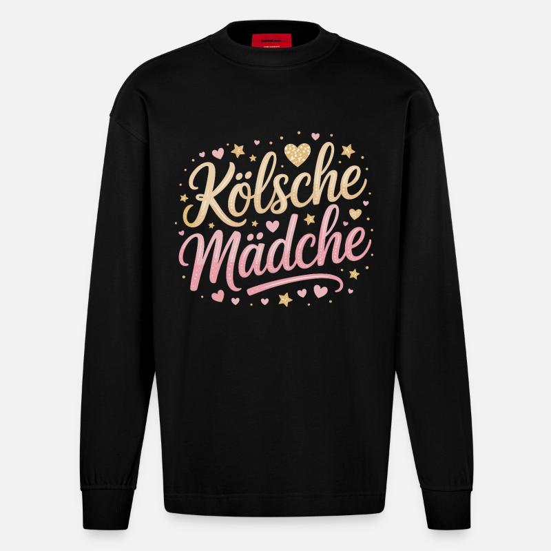 Cologne Filles Carnaval Cologne Filles - Manches longues bio épais oversize fabriqué en UE - SOLID BLACK