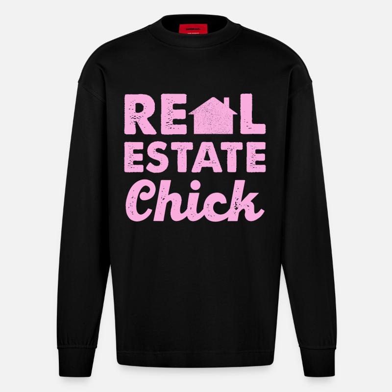 Real Estate Chic - Heavyweight Oversized Organic Longsleeve Shirt Made in EU - SOLID BLACK