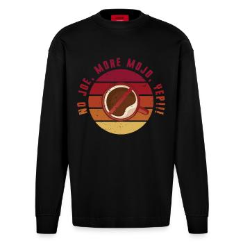 Kaffeeentzug Koffeinfrei Ex-Kaffeetrinker - Heavyweight Oversized Organic Langarmshirt Made in EU - SOLID BLACK - Vorne