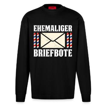 Postman FORMER POSTMAN Funny - Heavyweight Oversized Organic Longsleeve Shirt Made in EU - SOLID BLACK - Front