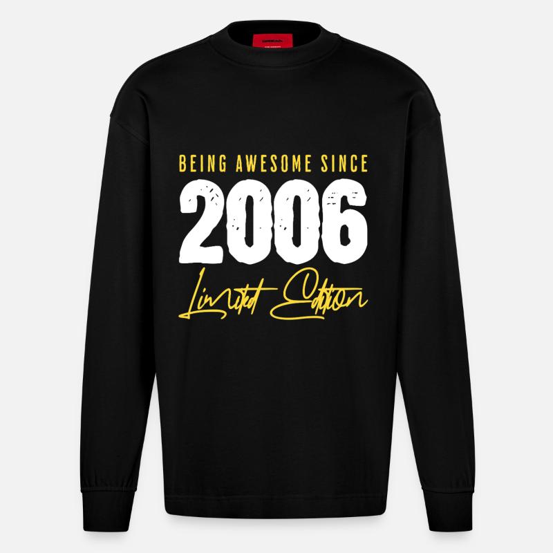 20e anniversaire 2006 Édition limitée - Manches longues bio épais oversize fabriqué en UE - SOLID BLACK