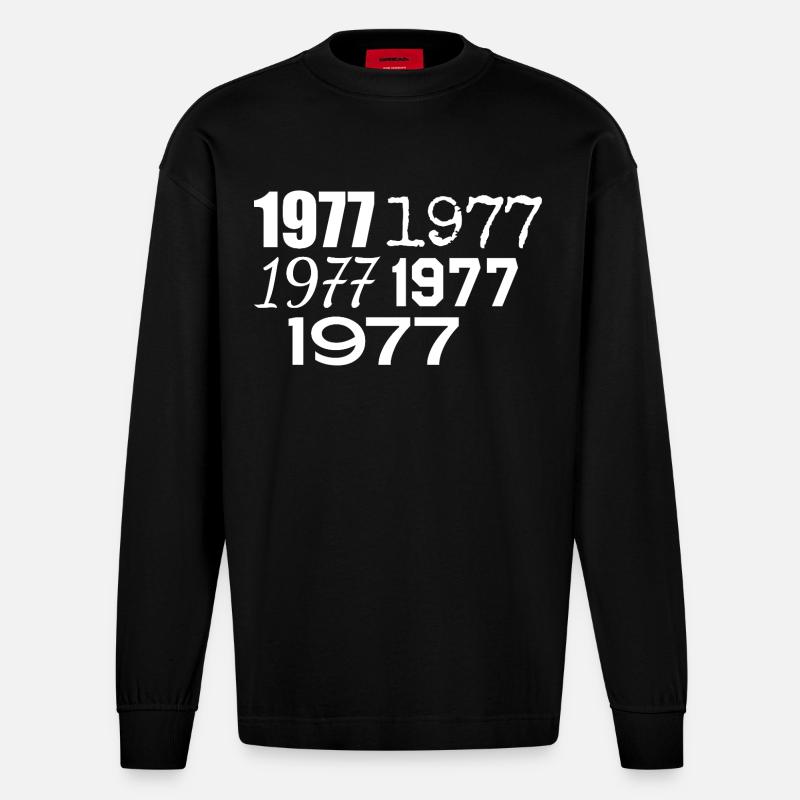 1977 - Heavyweight Oversized Organic Langarmshirt Made in EU - SOLID BLACK