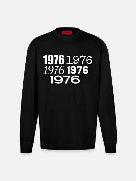 1976 - Heavyweight Oversized Organic Longsleeve Shirt Made in EU - SOLID BLACK