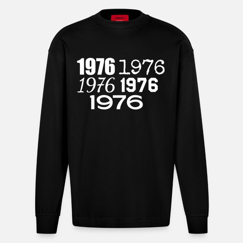 1976 - Heavyweight Oversized Organic Longsleeve Shirt Made in EU - SOLID BLACK