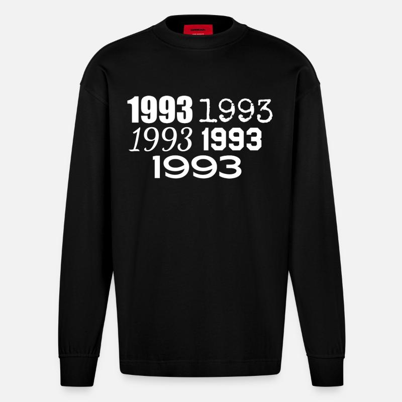 1993 - Heavyweight Oversized Organic Langarmshirt Made in EU - SOLID BLACK
