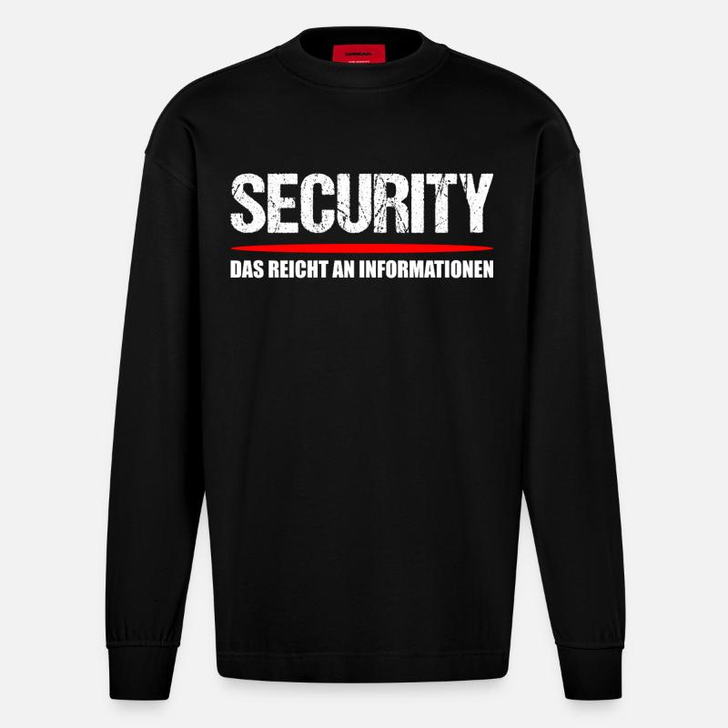 Security Türsteher Spruch - Heavyweight Oversized Organic Langarmshirt Made in EU - SOLID BLACK