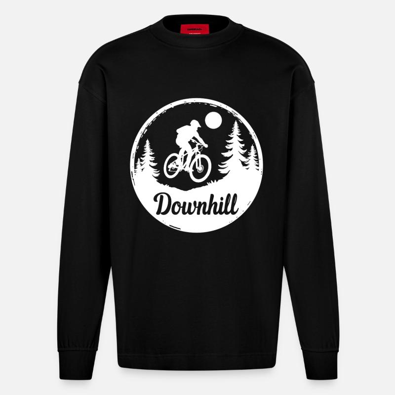 VTT de descente - Manches longues bio épais oversize fabriqué en UE - SOLID BLACK