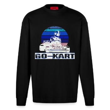 Kart - Heavyweight Oversized Organic Langarmshirt Made in EU - SOLID BLACK - Vorne