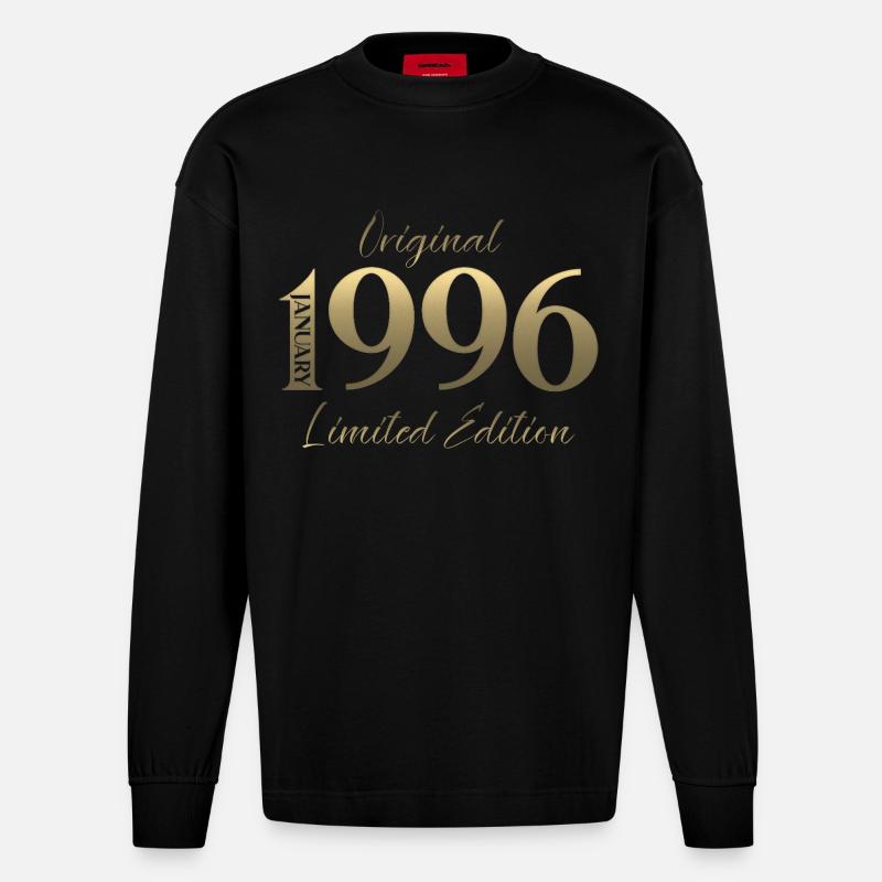 30e anniversaire Original janvier 1996 - Manches longues bio épais oversize fabriqué en UE - SOLID BLACK
