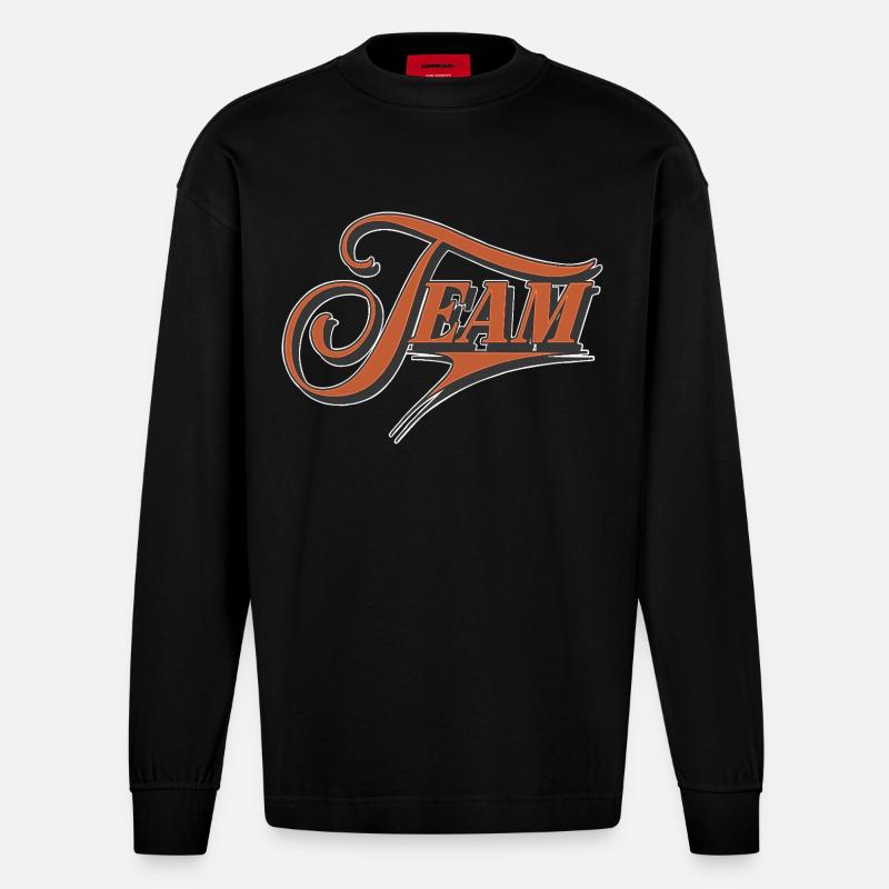 Team - Heavyweight Oversized Organic Langarmshirt Made in EU - SOLID BLACK