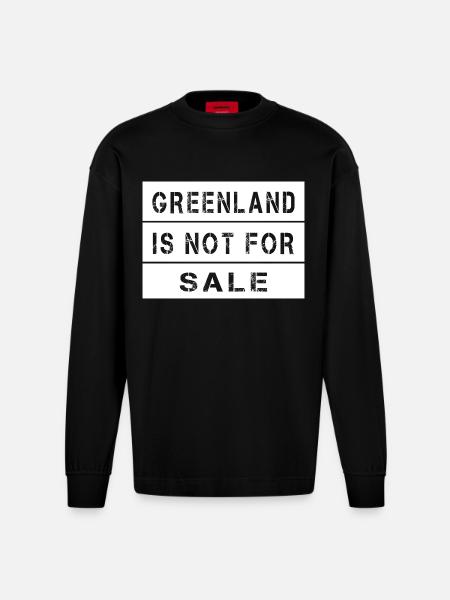 Le Groenland n’est pas à vendre - Manches longues bio épais oversize fabriqué en UE - SOLID BLACK