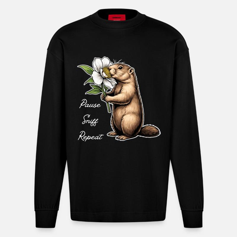 Marmot : Vas-y, renifle, continue - Manches longues bio épais oversize fabriqué en UE - SOLID BLACK